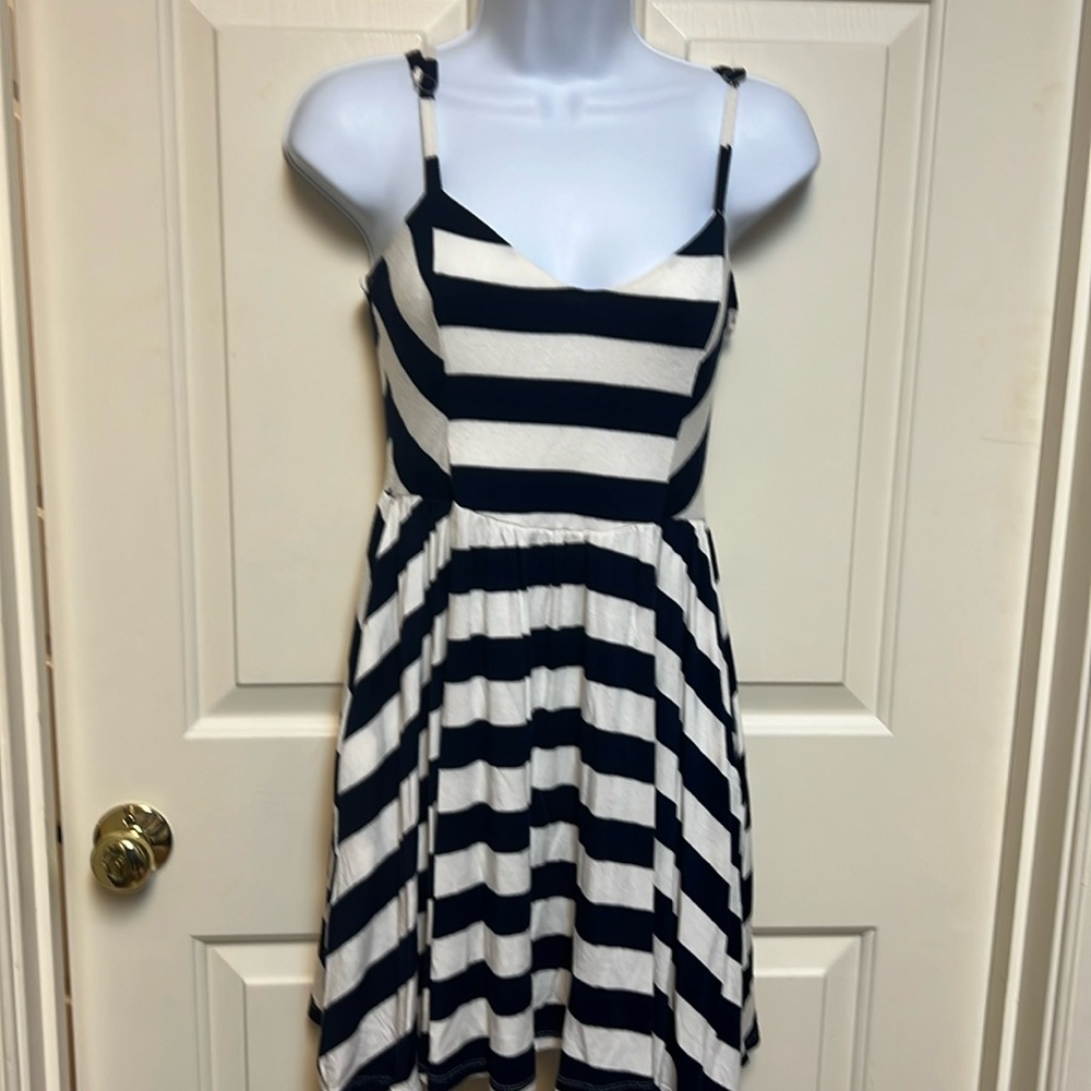 Navy stripped dress size medium fits more like a small